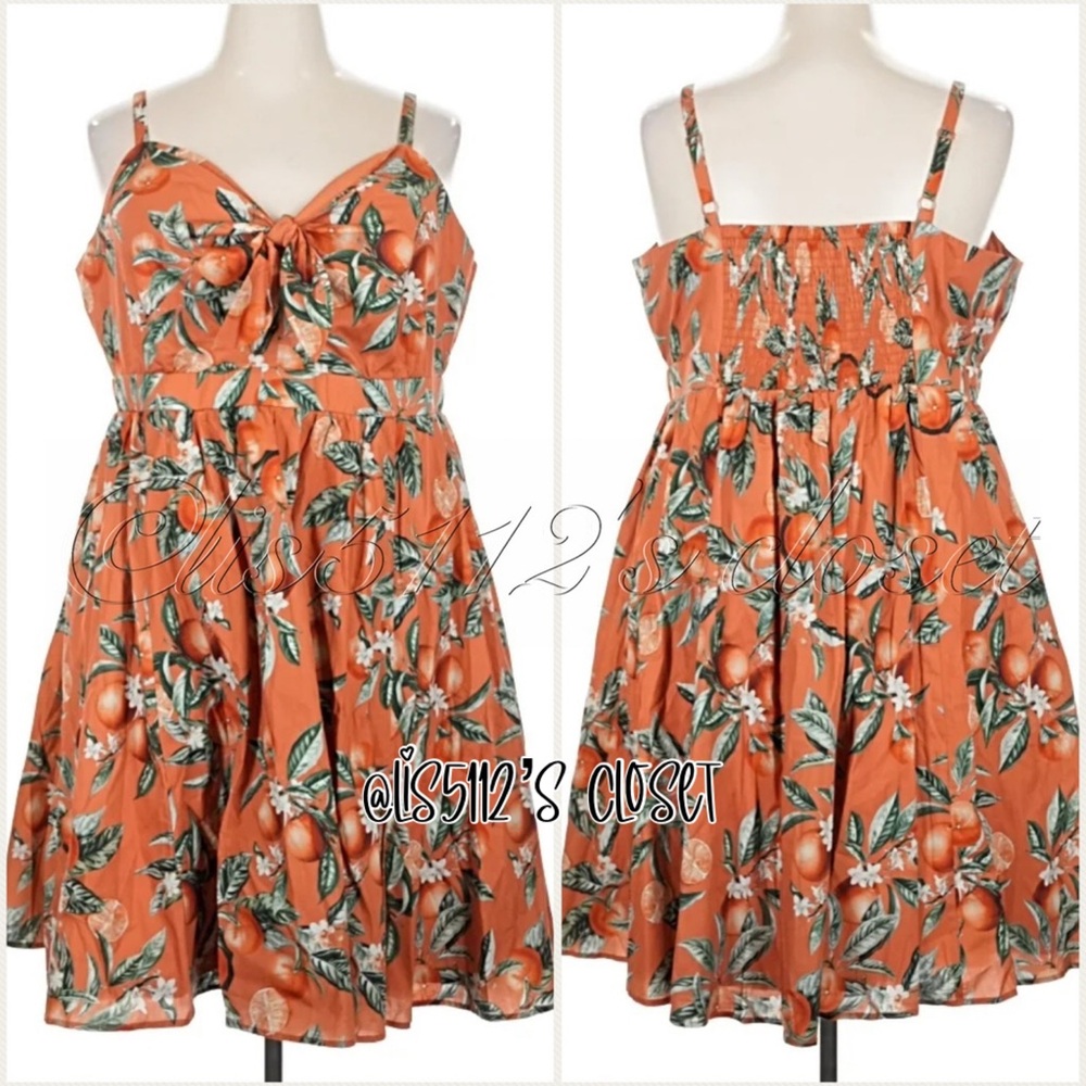 Torrid Retro Chic Orange Groves Mini Rockabilly Pinup Swing Dress 3X 22 24 - Picture 14 of 16